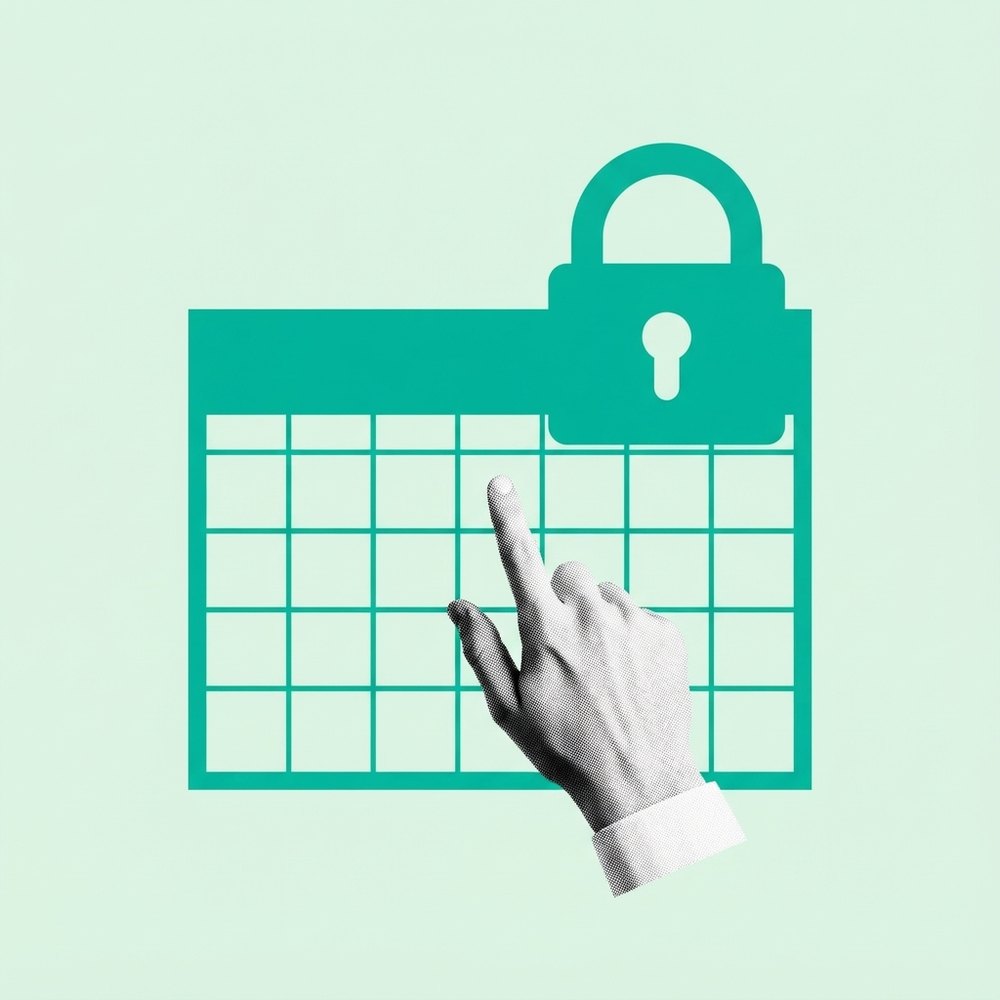 Calendário com os últimos dias bloqueados