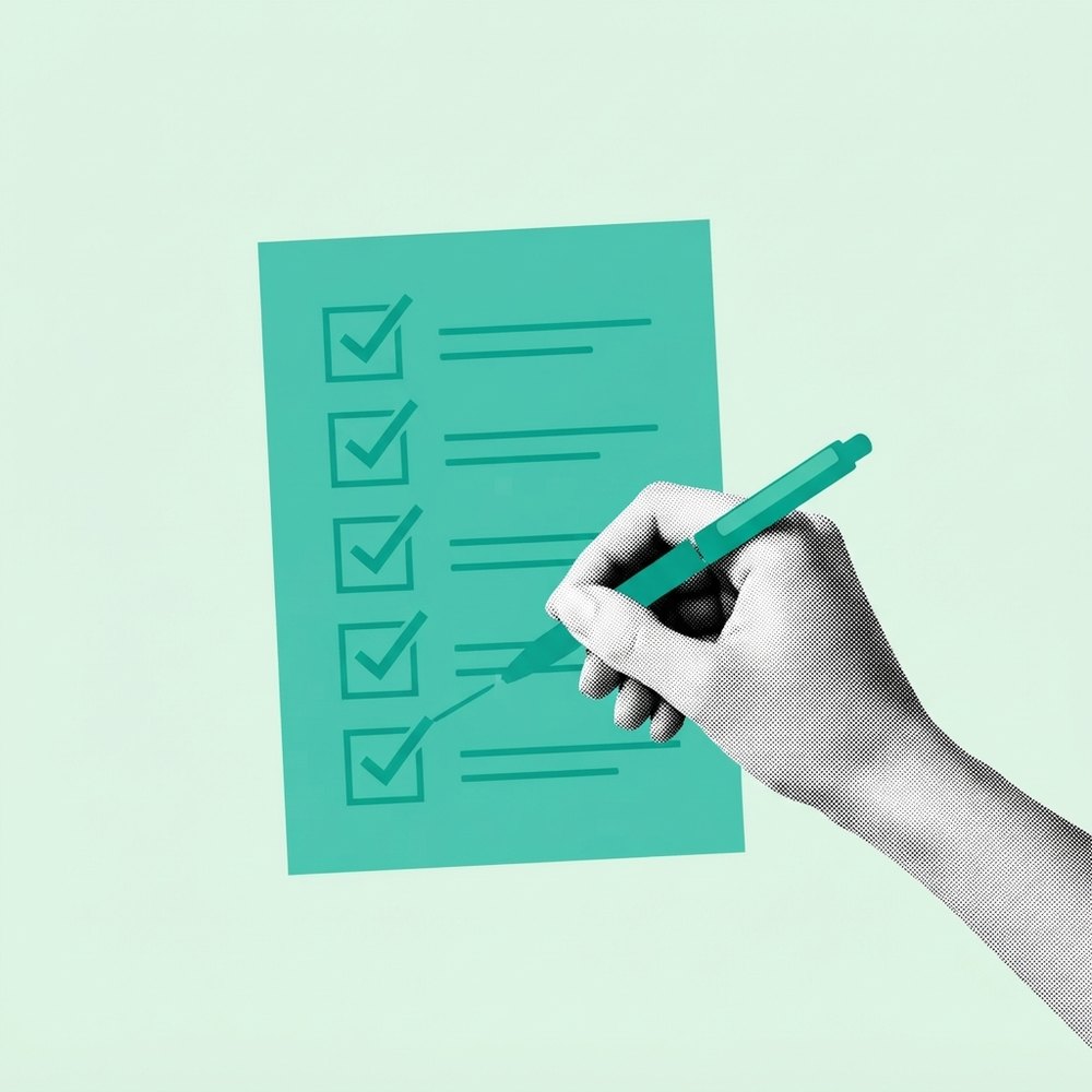 Checklist com cinco itens