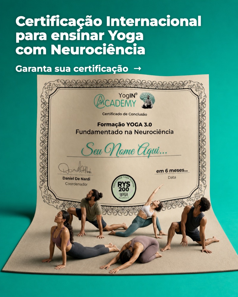 Arte surreal do certificado internacional Yoga Alliance da Formação