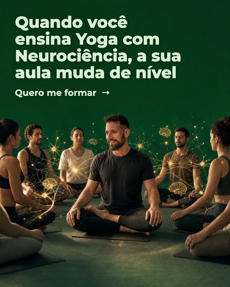 Arte surreal representando a transição de carreira para o ensino de Yoga