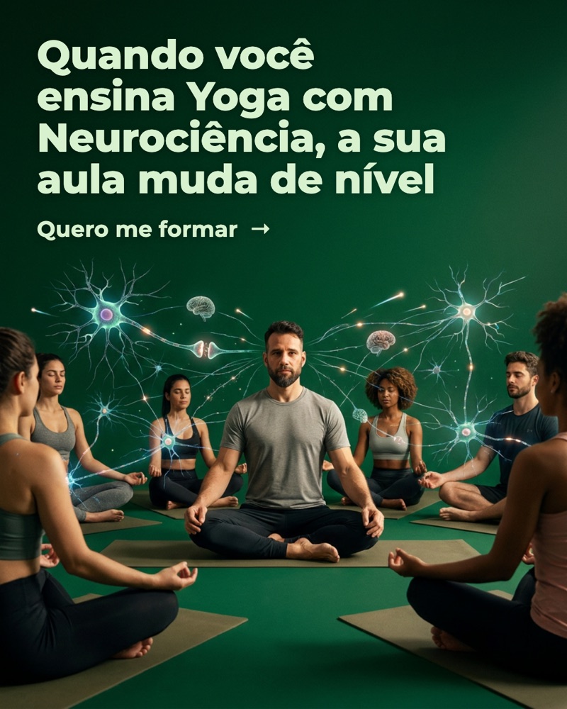 Arte surreal representando o professor de Yoga com Neurociência
