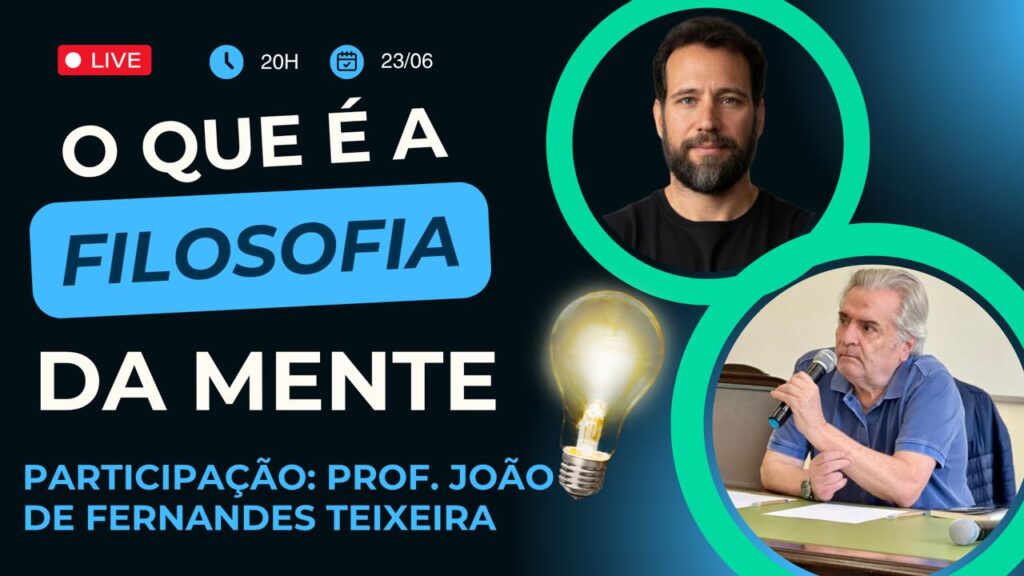 Prof. Daniel De Nardi e Prof. João de Fernandes Teixeira na aula O que é a Filosofia da Mente