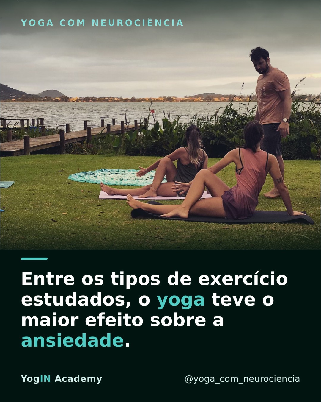 Post do Instagram sobre yoga e ansiedade